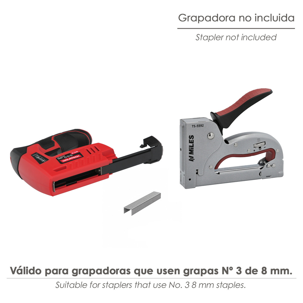 Grapas para grapadora Nº 3. Tamaño 8 mm. (Paquete 1.000 unidades) Grapas Nº 3 Para Grapadora Manual / Electrica - Imagen 3