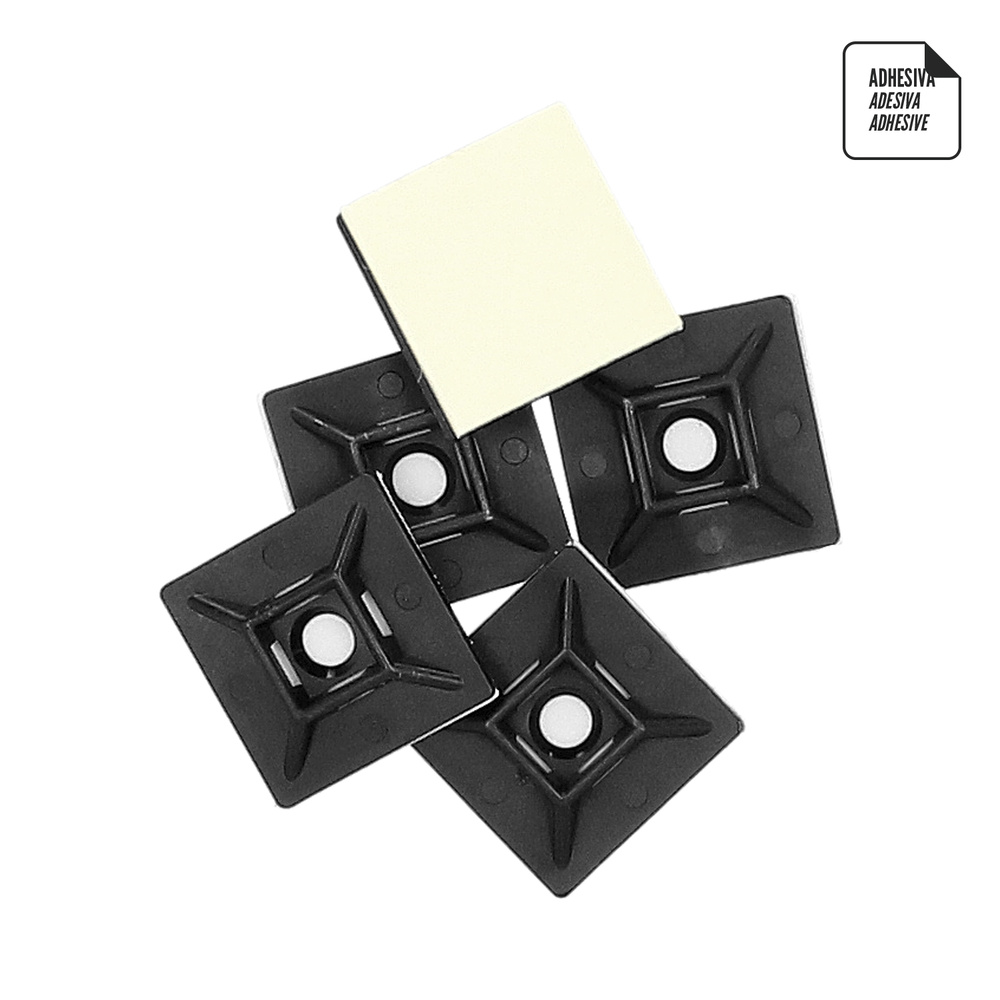 Base Adhesiva Para Bridas 28x28 mm. Negra Bolsa 100 Unidades - Imagen 3