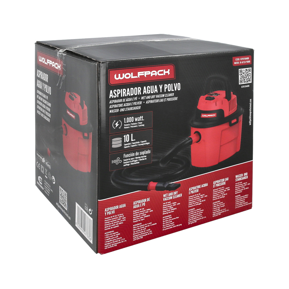 Aspirador Soplador Plástico Agua Y Polvo 10 Litros / 1000 Watt. - Imagen 5
