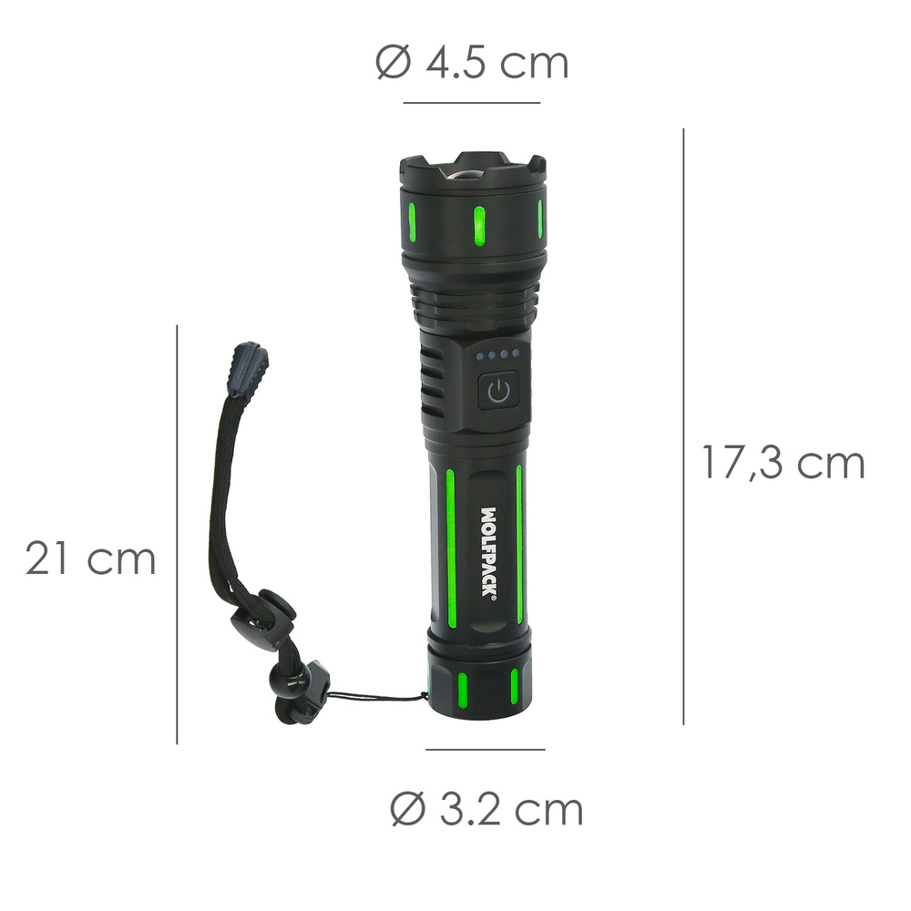 Linterna Led Aluminio Portatil Recargable 800 Lumenes - Imagen 2