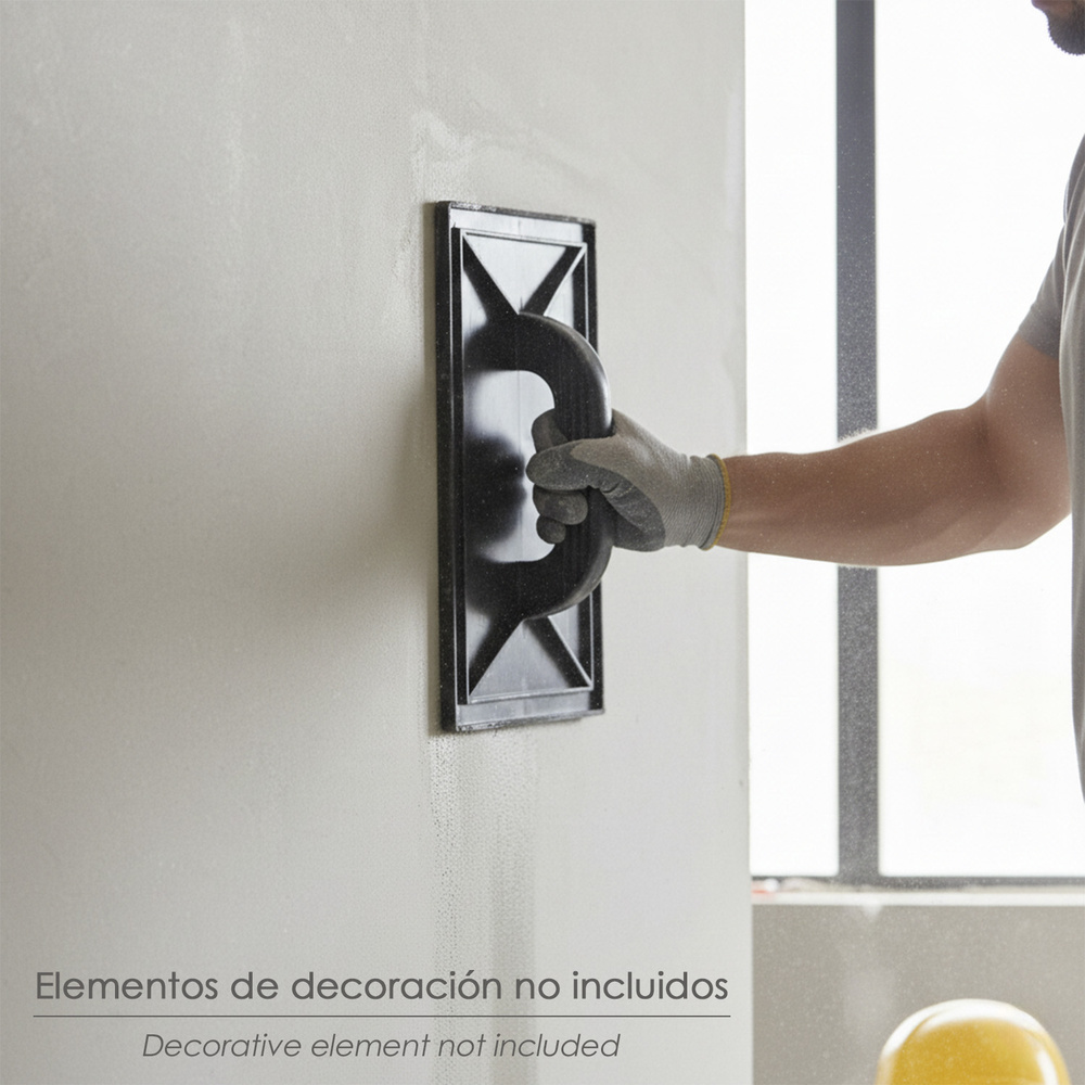 Talocha Plastico 34 x 23 cm. Mango Redondo Negro Con Alveolos - Imagen 5