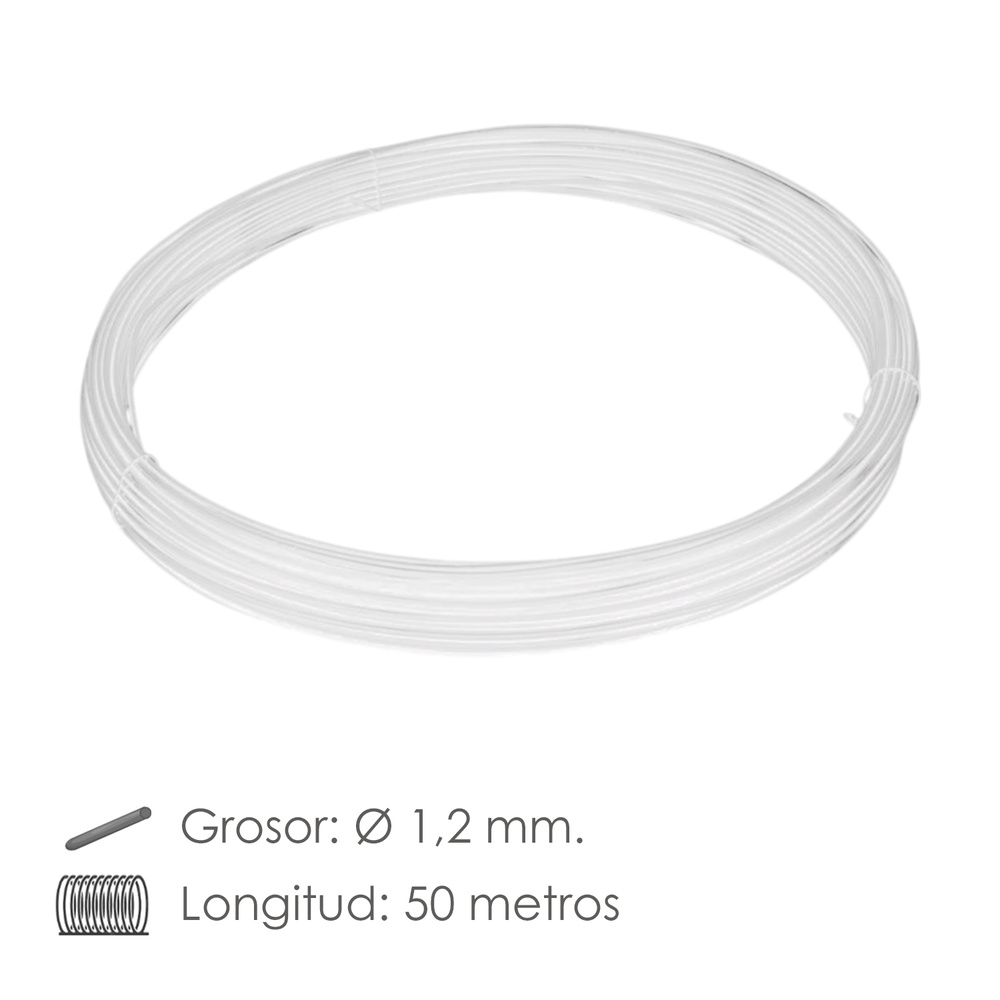 Alambre Plastificado 1,2 mm. Blanco (Rollo 50 metros) - Imagen 2