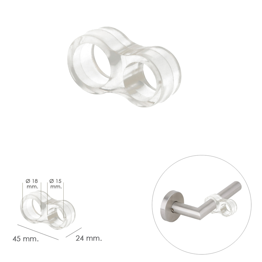 Tope Puerta Para Manivela Transparente (Blister 4 Unidades) - Imagen 3