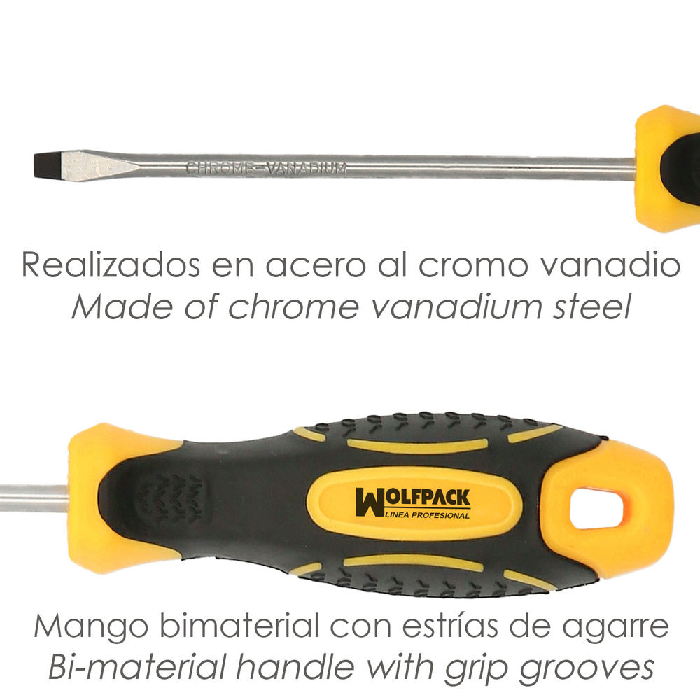 Juego Destornilladores Acero Cromo Vanadio 7 Piezas Con Mango Bimaterial - Imagen 4