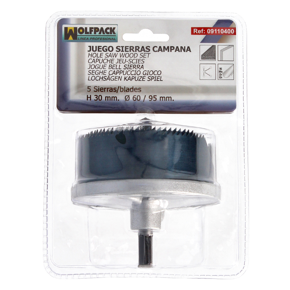 Juego Sierras Campana 30 mm. Ø 60/95 mm. 5 Piezas - Imagen 3