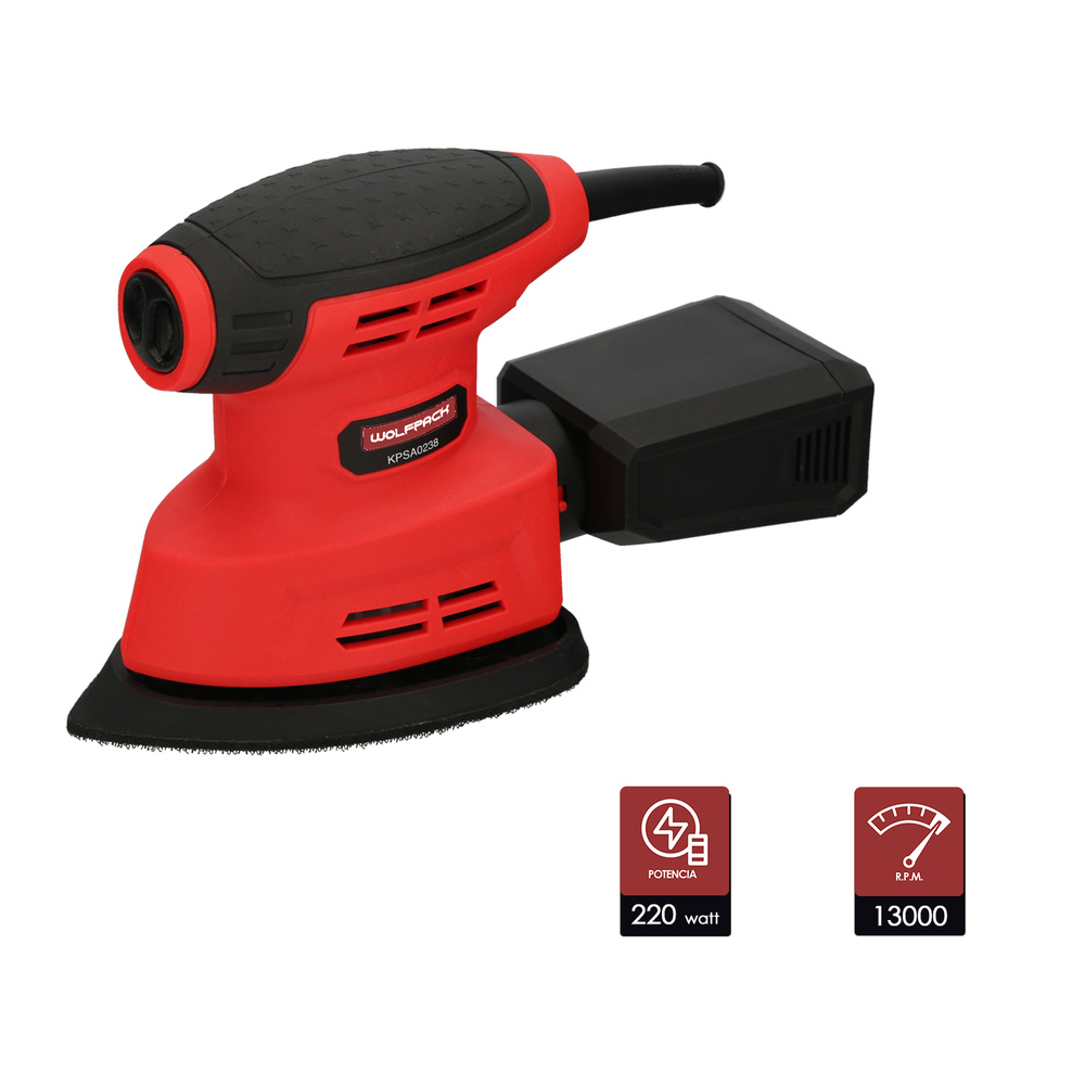 Lijadora Wolfpack Delta 220 Watt. Lijadora Mouse Multifunción. Decapado, Lijado, Eliminar Oxido, etc. - Imagen 2