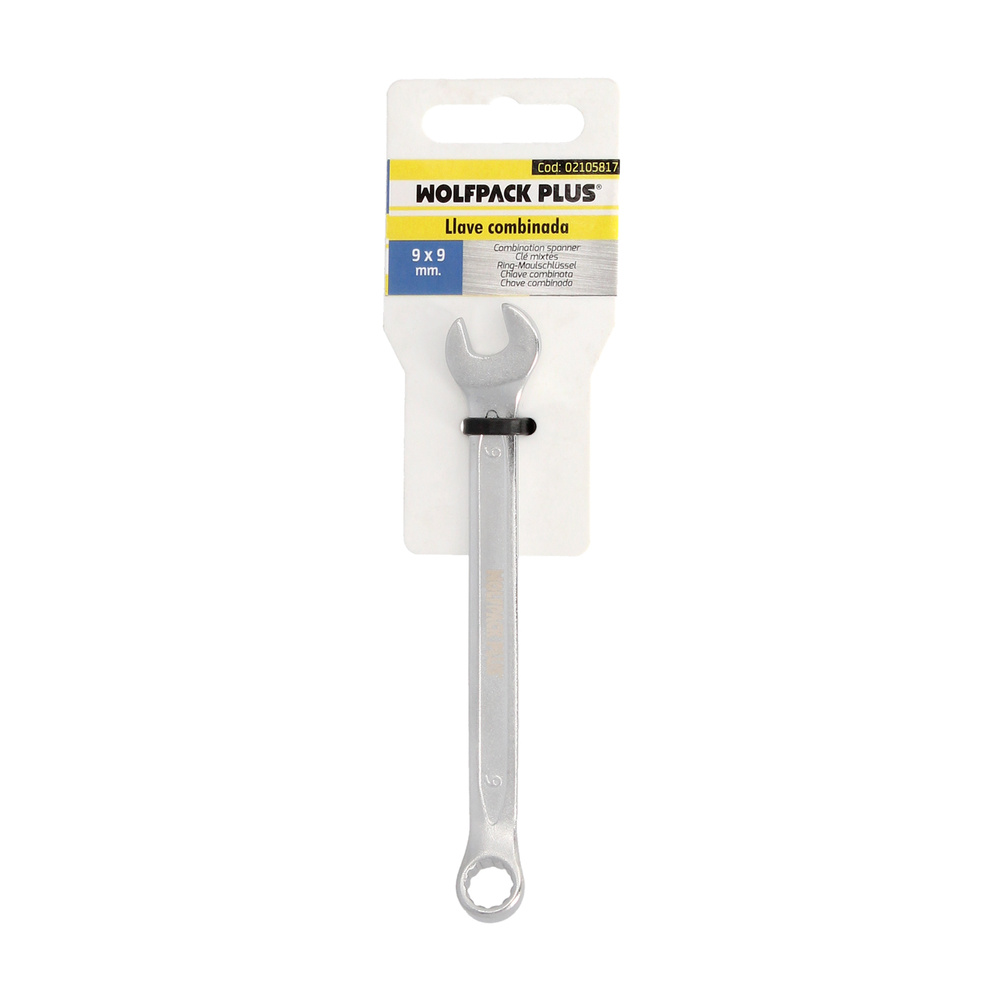 Llave Combinada Plus 9x9 Acero Cromo Vanadio DIN 3113. Llave Doble Boca, Llave Fija, Llave Estrella - Imagen 3