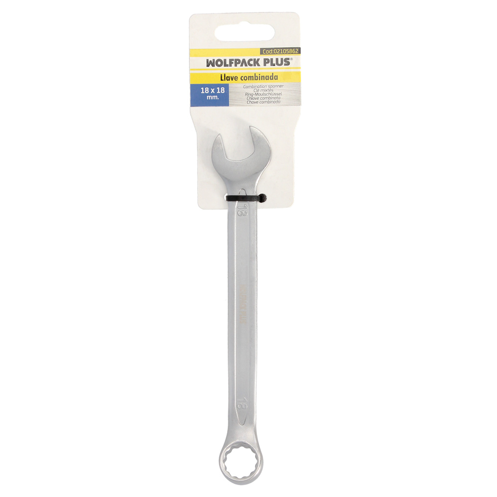 Llave Combinada Plus 18x18 Acero Cromo Vanadio DIN 3113. Llave Doble Boca, Llave Fija, Llave Estrella - Imagen 3
