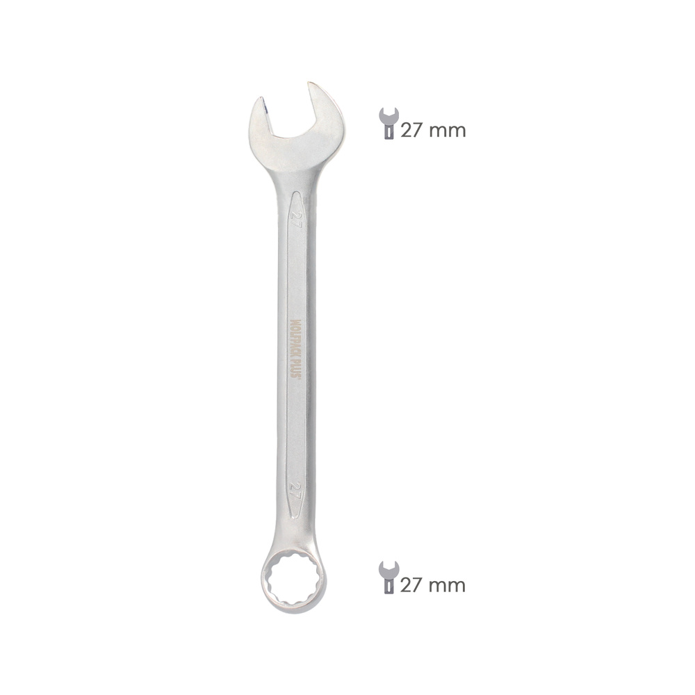 Llave Combinada Plus 27x27 Acero Cromo Vanadio DIN 3113. Llave Doble Boca, Llave Fija, Llave Estrella - Imagen 2
