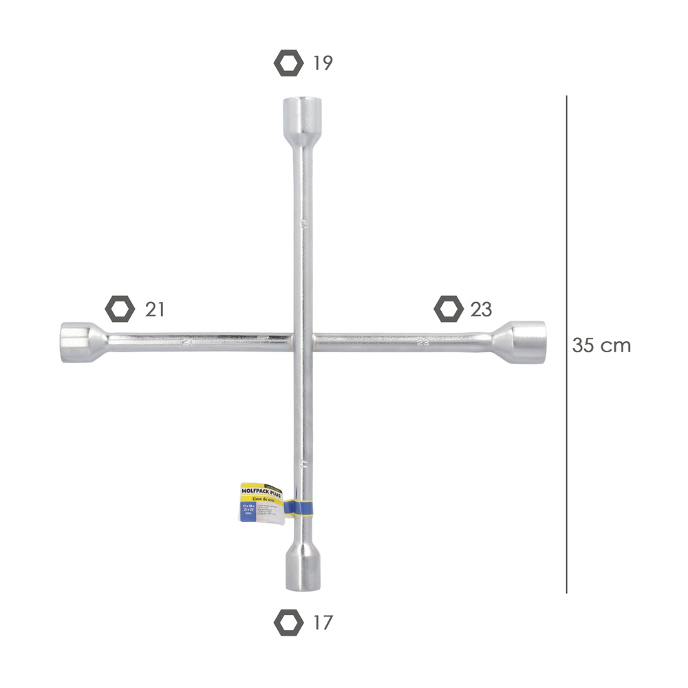 Llave Cruz Wolfpack 17x19x21x23 mm. Para Coche - Imagen 2