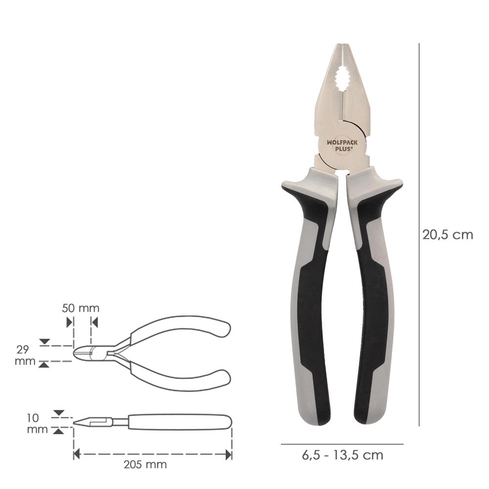 Alicates Universales 200 mm. Acero Cromo Vanadio DIN-ISO 5746 - Imagen 2