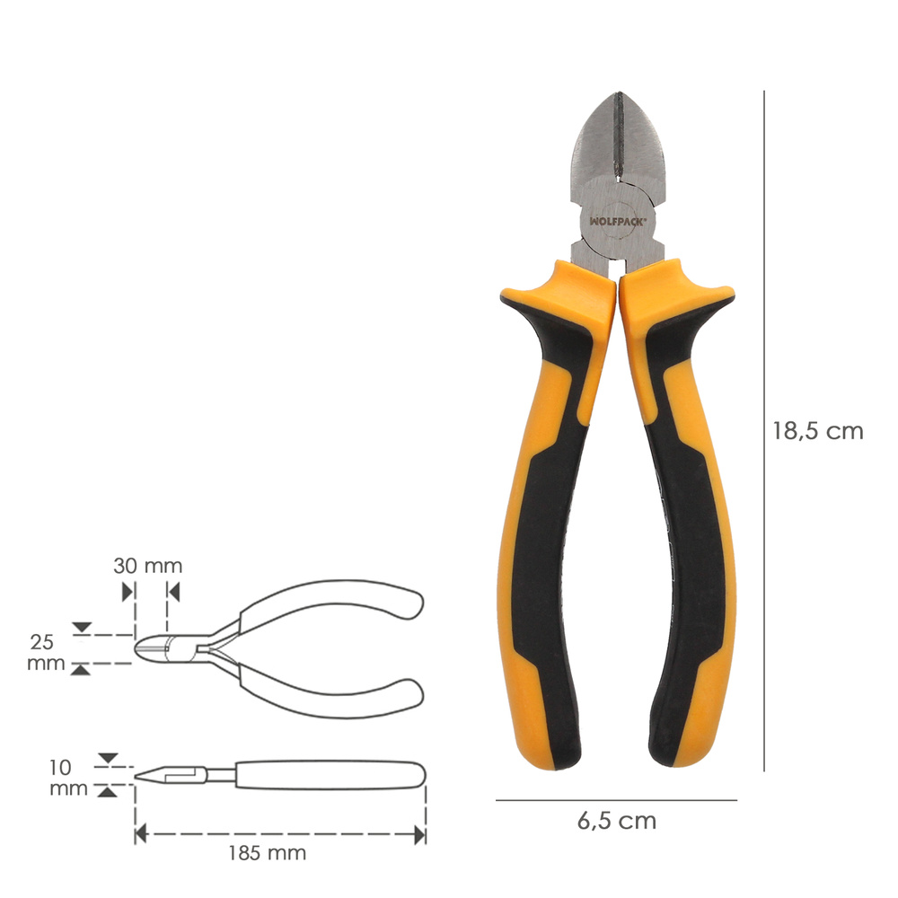 Alicates Corte Diagonal 175 mm. Acero DIN 5749 Pelacables, Corta Cables, Pelador Cables - Imagen 2