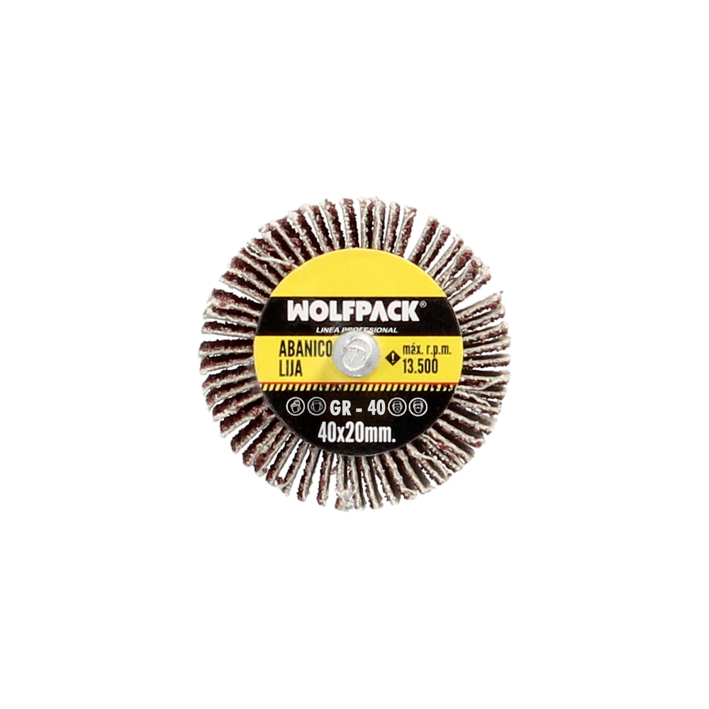 Abanico Lija Grano 40 Medida Ø 40 x 20 mm. Disco Abrasivo Laminas, Ruedas Mil Hojas, Ruedas Abrasivas,Lijado,Desbaste,Pulir - Imagen 4