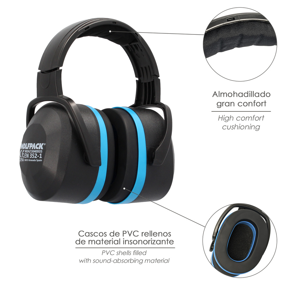 Protector Auditivo Cascos CE SNR 29 dB Trabajar, Dormir, Estudiar, Leer, Viajar, Ronquidos, Proteccion Auditiva Cascos - Imagen 3
