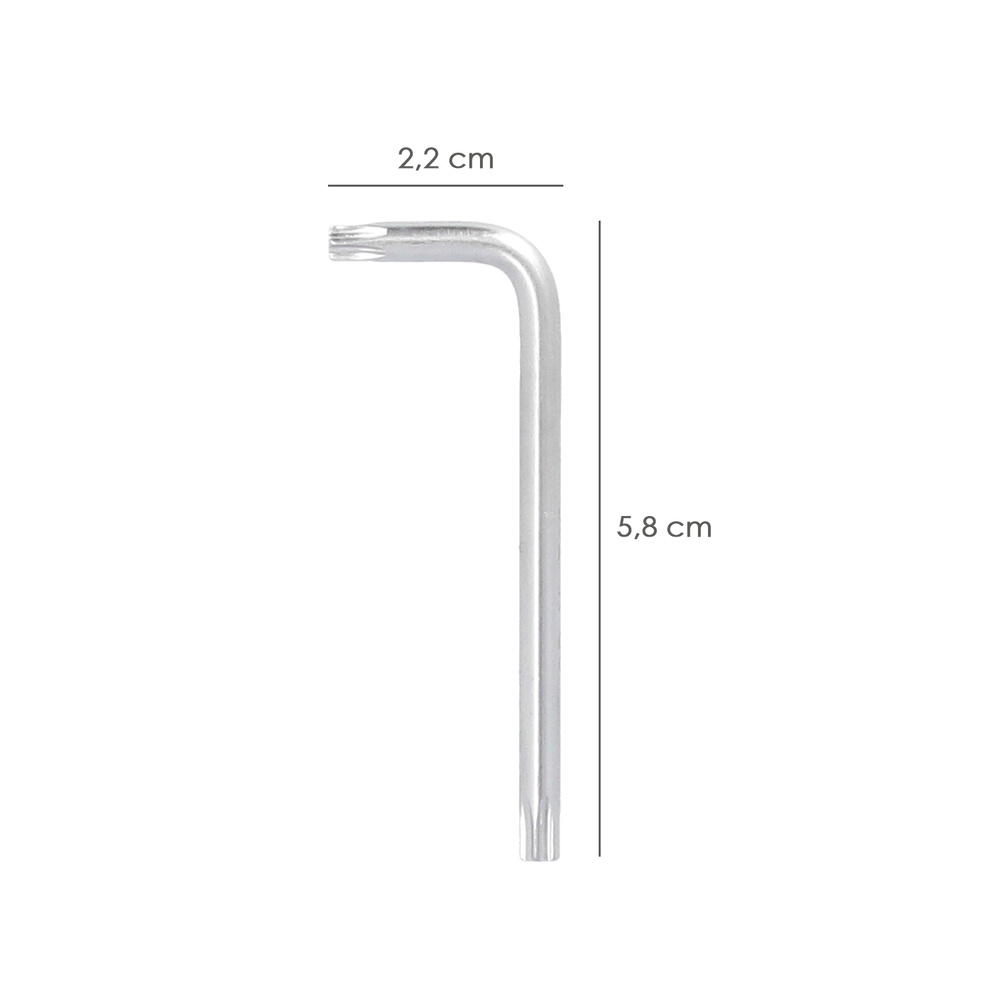 Llave Torx Inviolable Standar Acero Cromo Vanadio Profesional T20 mm. Llave Estrella, Llave Allen Estrella - Imagen 2