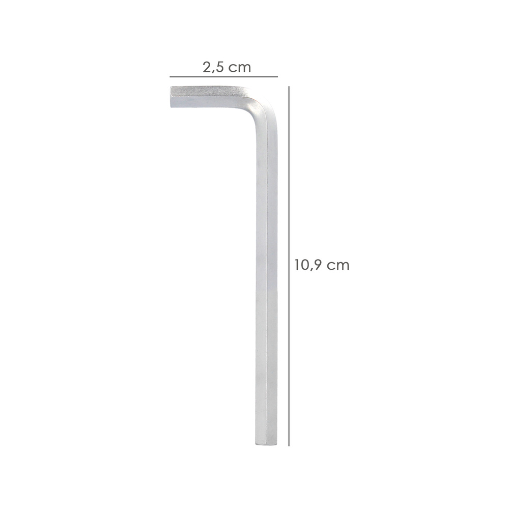 Llave Allen Larga Acero Cromo Vanadio Profesional 4,5 mm. Llave Hexagonal, Llave Allen Taller Mecanica, Llave Allen Bricolaje - Imagen 2