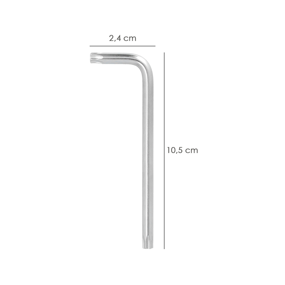 Llave Torx Inviolable Larga Acero Cromo Vanadio Profesional T27 mm. Llave Estrella, Llave Allen Estrella - Imagen 2