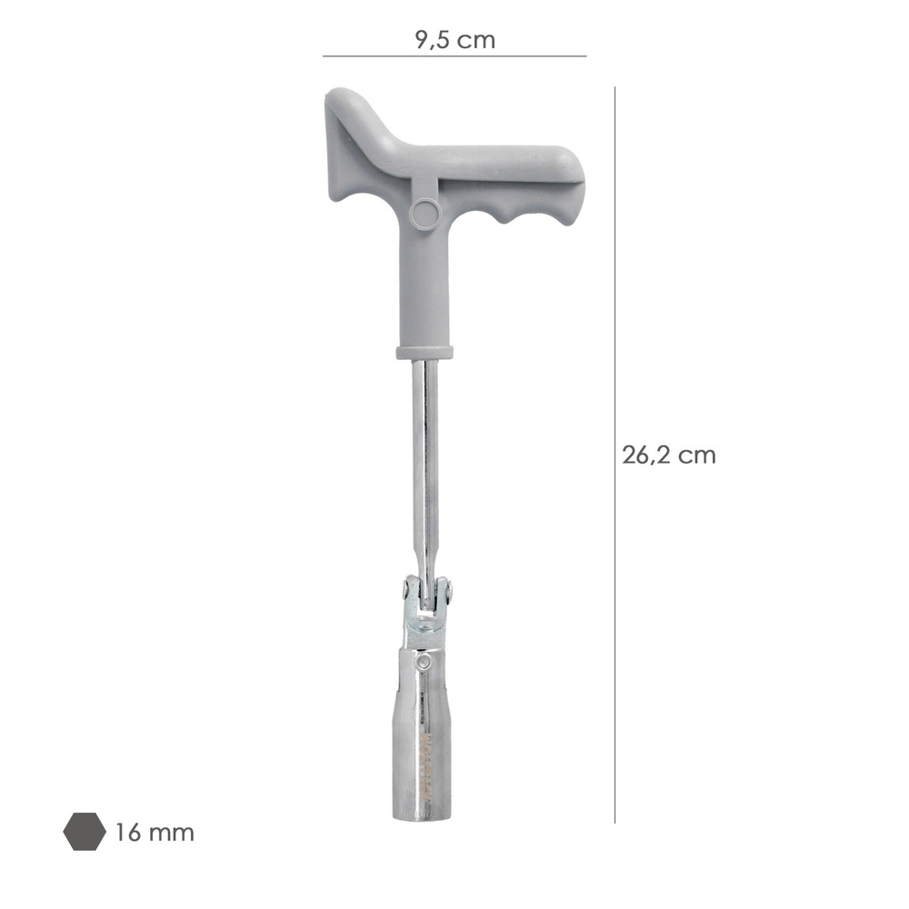Llave Bujias Articulada 16 mm. Con Mango T - Imagen 2