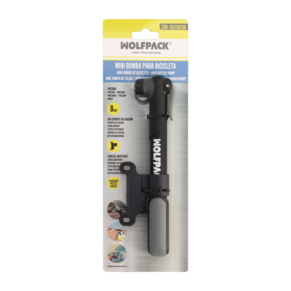 Bomba Para Bicicletas, Inflador Para Bicicleta, Bomba Patinete. Valvulas Schrader, Dunlop y Presta 8 Bares, Con soporte Bici - Imagen 5