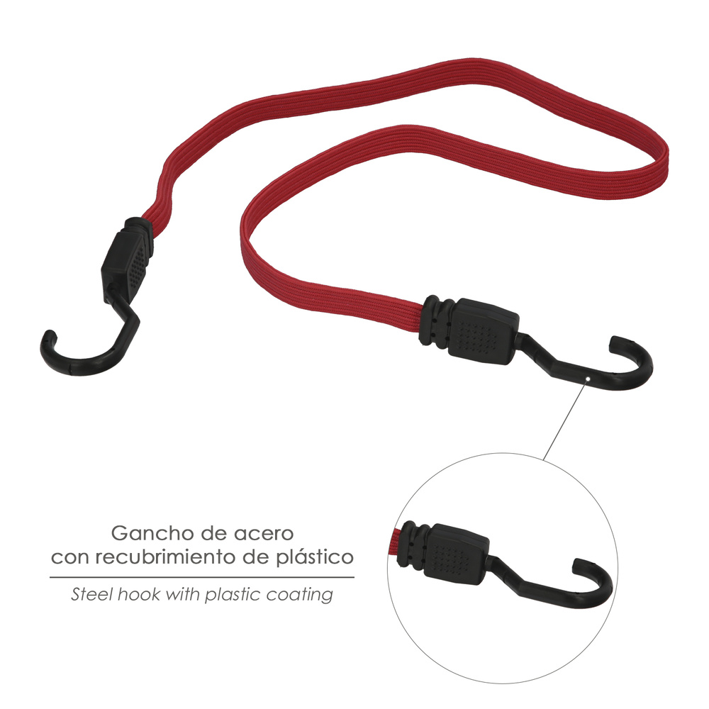 Pulpo De Goma Plano Reforzado 1,0 Metro (2 Unidades) 100% Latex, Capacidad Amarre 200 Newtons Gomas Elasticas, Cuerda Elastica, - Imagen 4