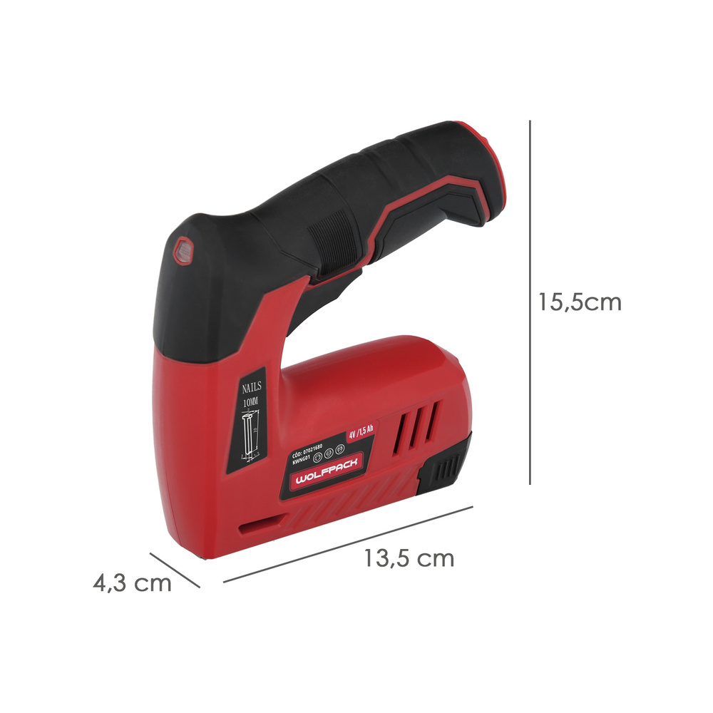 Clavadora Grapadora Recargable, Pistola Grapas y Clavos, Clavadora a Bateria, 1.500 mAh, 40 Grapas Minuto Con Grapas y Clavos - Imagen 2