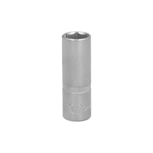 Llave Vaso 1/4" Hexagonal Larga 12 mm. Perfil de 6 caras. Acero Cromo Vanadio, Aristas Redondas