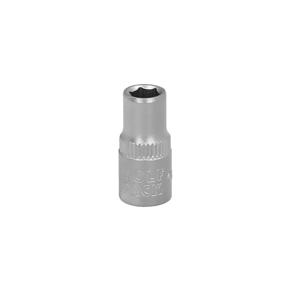 Llave Vaso 1/4" Hexagonal 6 mm. Perfil de 6 caras. Acero Cromo Vanadio, Aristas Redondas