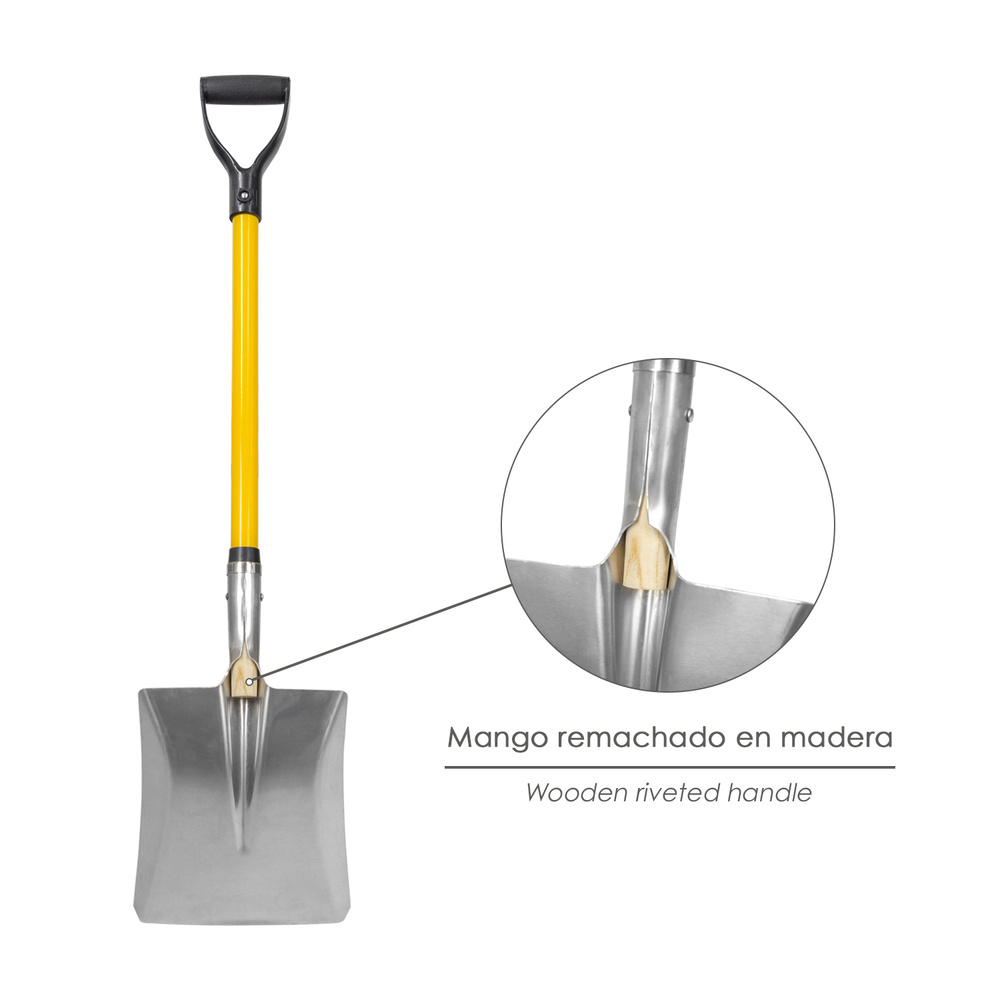 Pala Nieve Aluminio Mango Fibra De Vidrio Con Anilla - Imagen 4