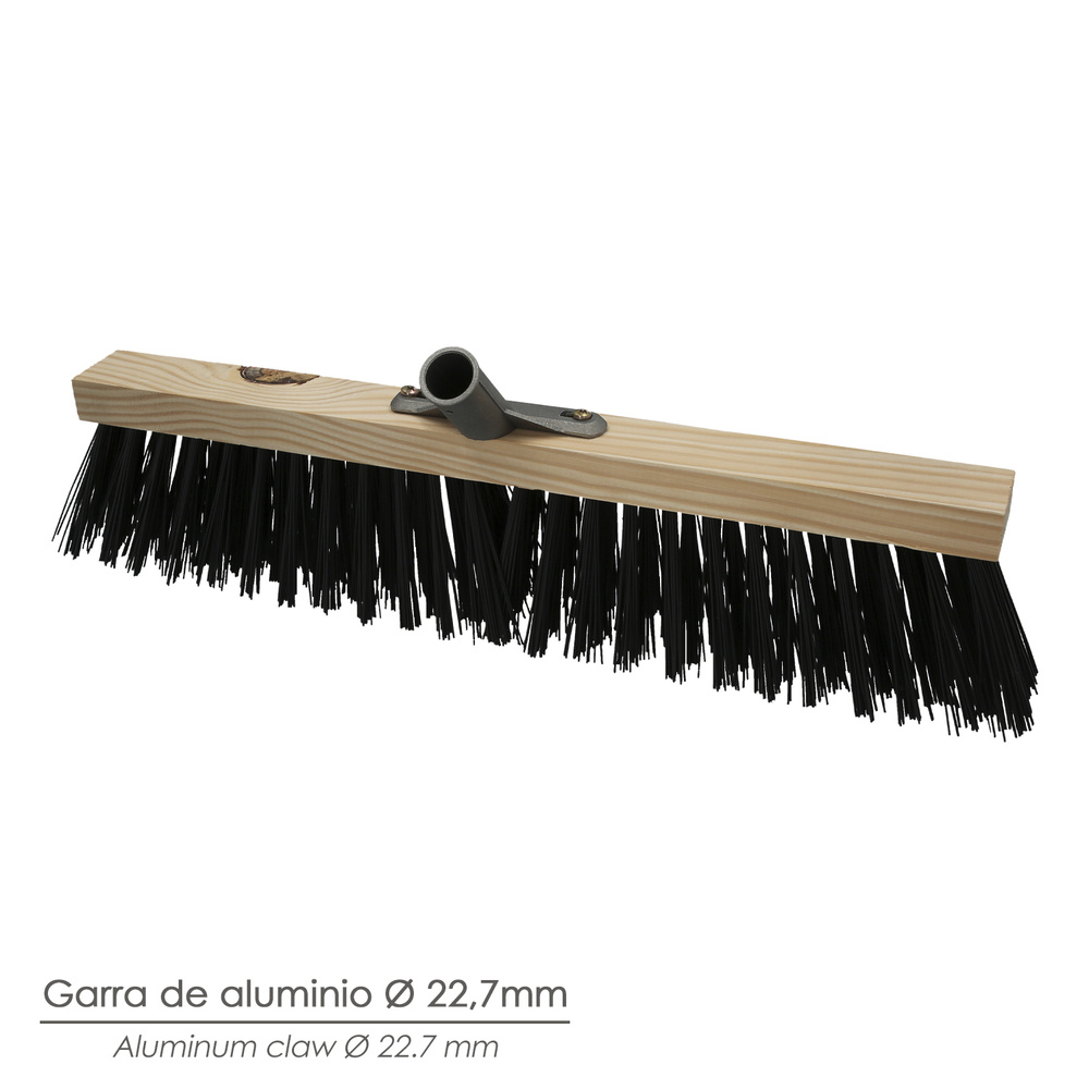 Cepillo Barrendero Industrial Fibra Gruesa Polipropileno. Soporte Madera 50 cm. Garra Aluminio. (Sin Mango) - Imagen 4