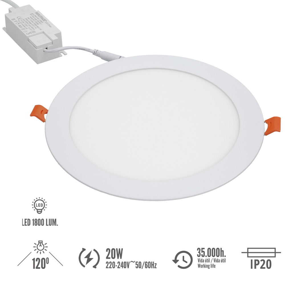 Downlight Led Empotrar 20 Watt 1800 Lumenes 3000K - Imagen 3
