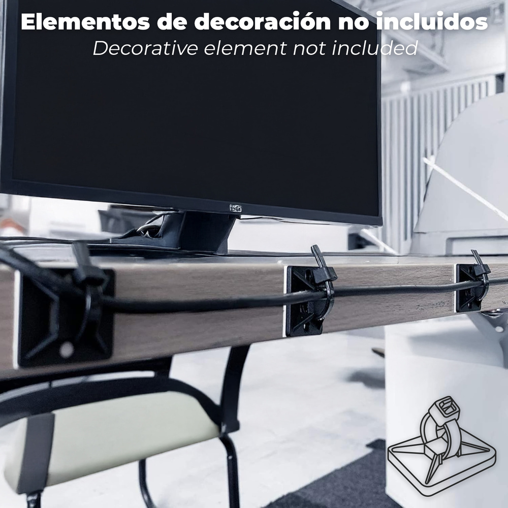 Base Adhesiva Para Bridas 28x28 mm. Negra Bolsa 100 Unidades - Imagen 4