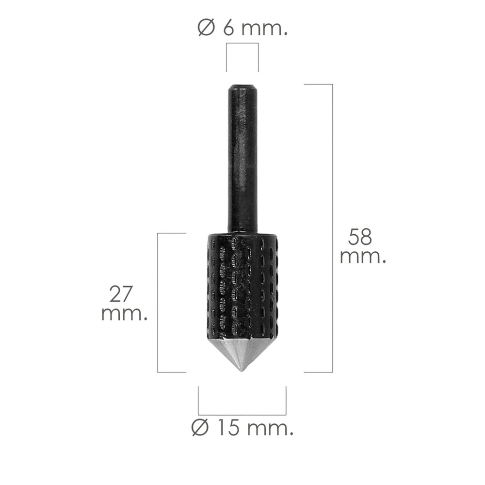 Fresa Rotativa Madera Para Vaciado Ø 15 mm. Para Taladro / Fresadora - Imagen 2
