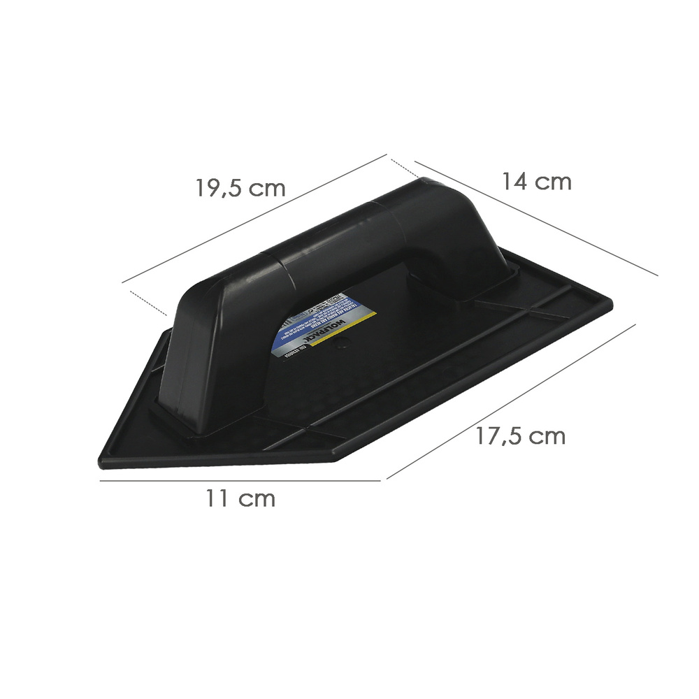 Talocha Plastico Punta Mango Redondo 26 x 14 cm. Negro Con Alveolos - Imagen 2
