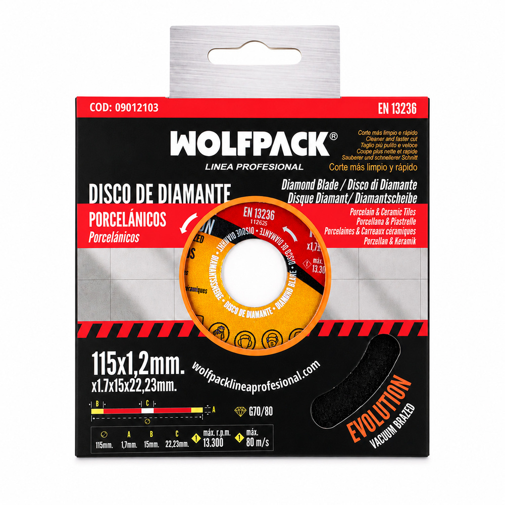 Disco Diamante Evolution Corte Mas Rapido y Preciso Ø 115 mm. Porcelanicos, Gres, Ceramica, Segmento de 15 mm. - Imagen 5