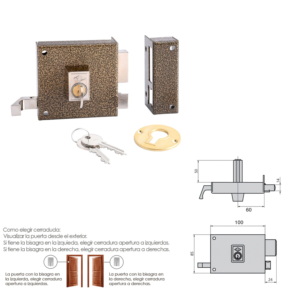 Cerradura Cvl 1125ar/ 10/he Derecha - Imagen 2