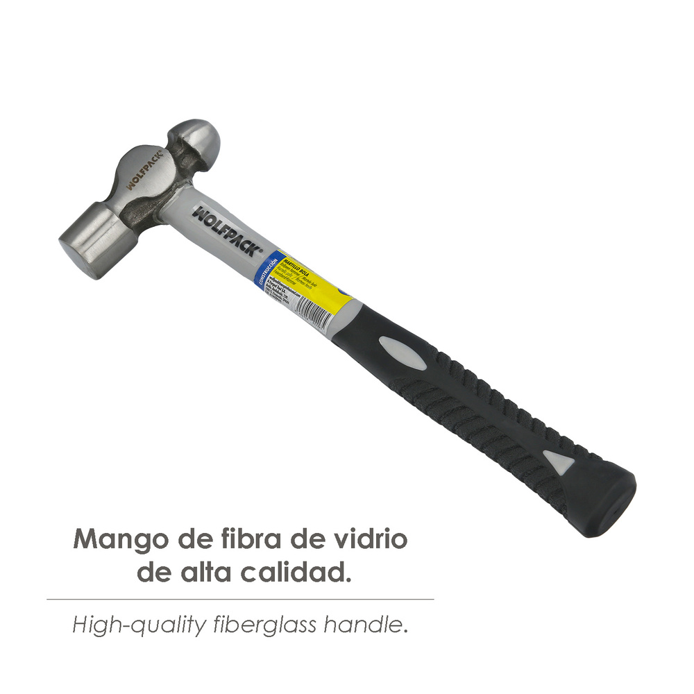 Martillo Bola 500 Gramos Mango Fibra Vidrio - Imagen 3