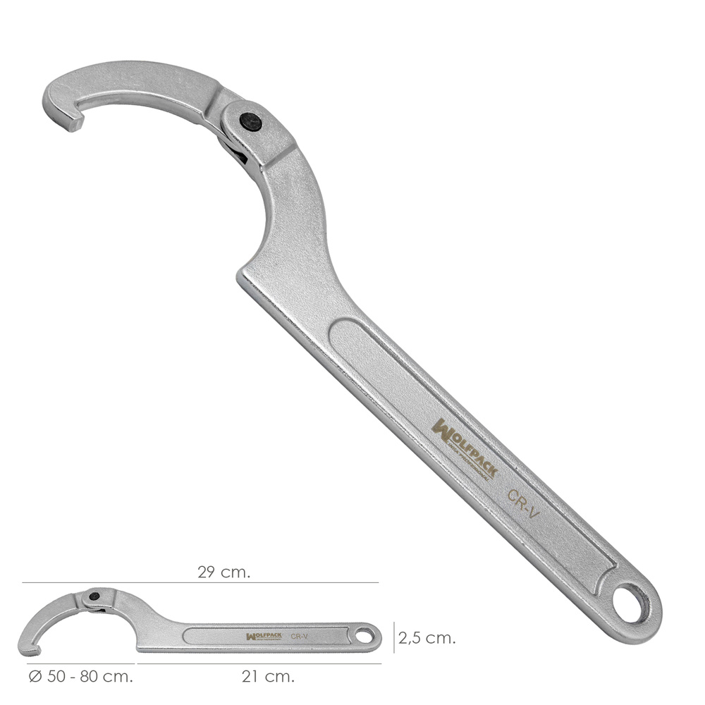 Llave De Gancho Articulada Para Tuberias Ø 50 a 80 mm. - Imagen 2