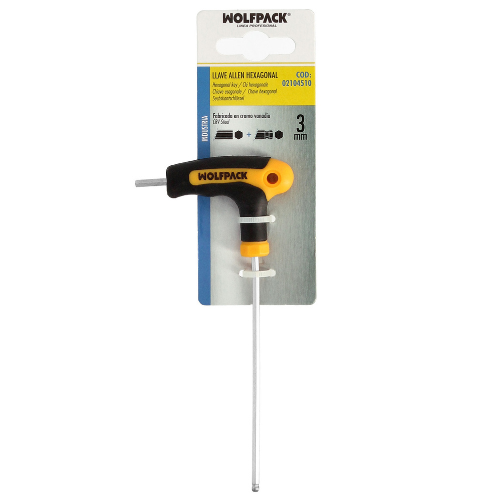 Llave Allen Con Bola Mango Bimaterial "Soft Touch" Forma T 3,0 mm. Acero Cromo Vanadio, Destornillador allen, llave hexagonal - Imagen 3