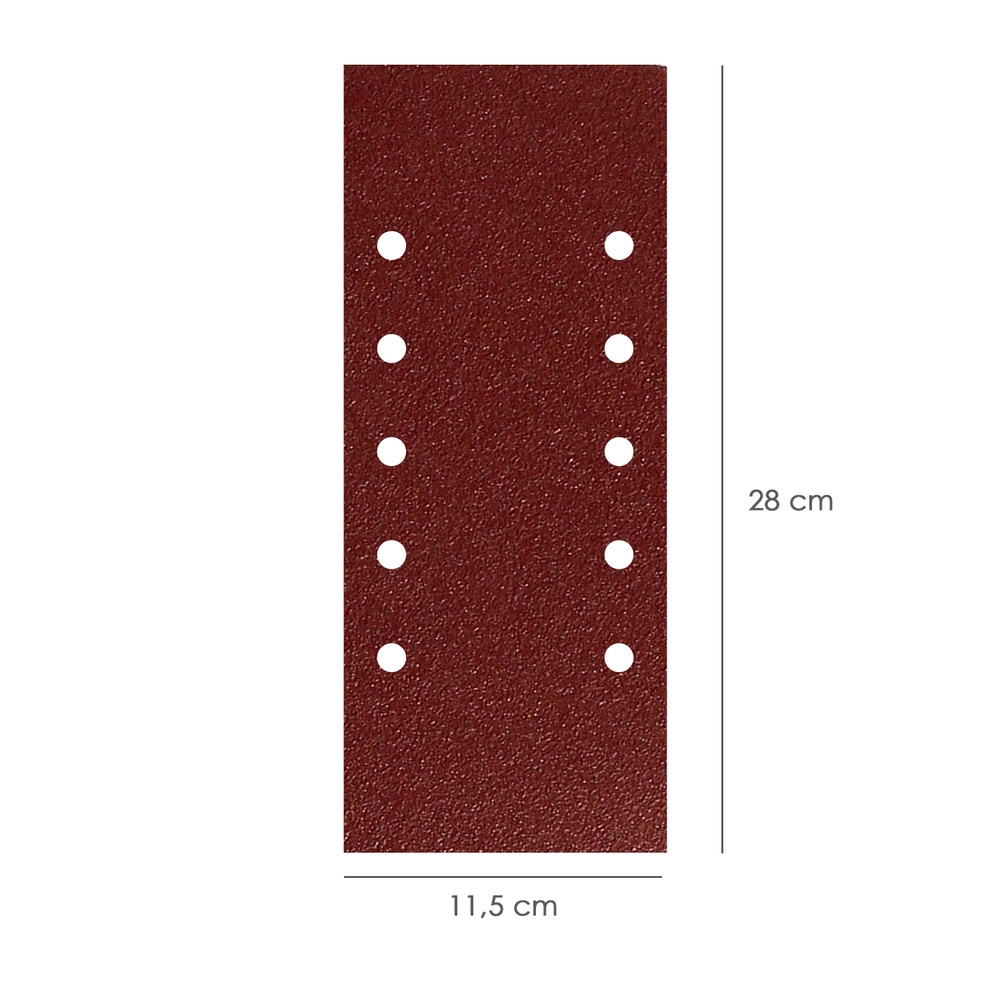 Lija Recambio Con Velcro 115x280 mm. con Agujeros Grano 180 (10 Piezas) - Imagen 2