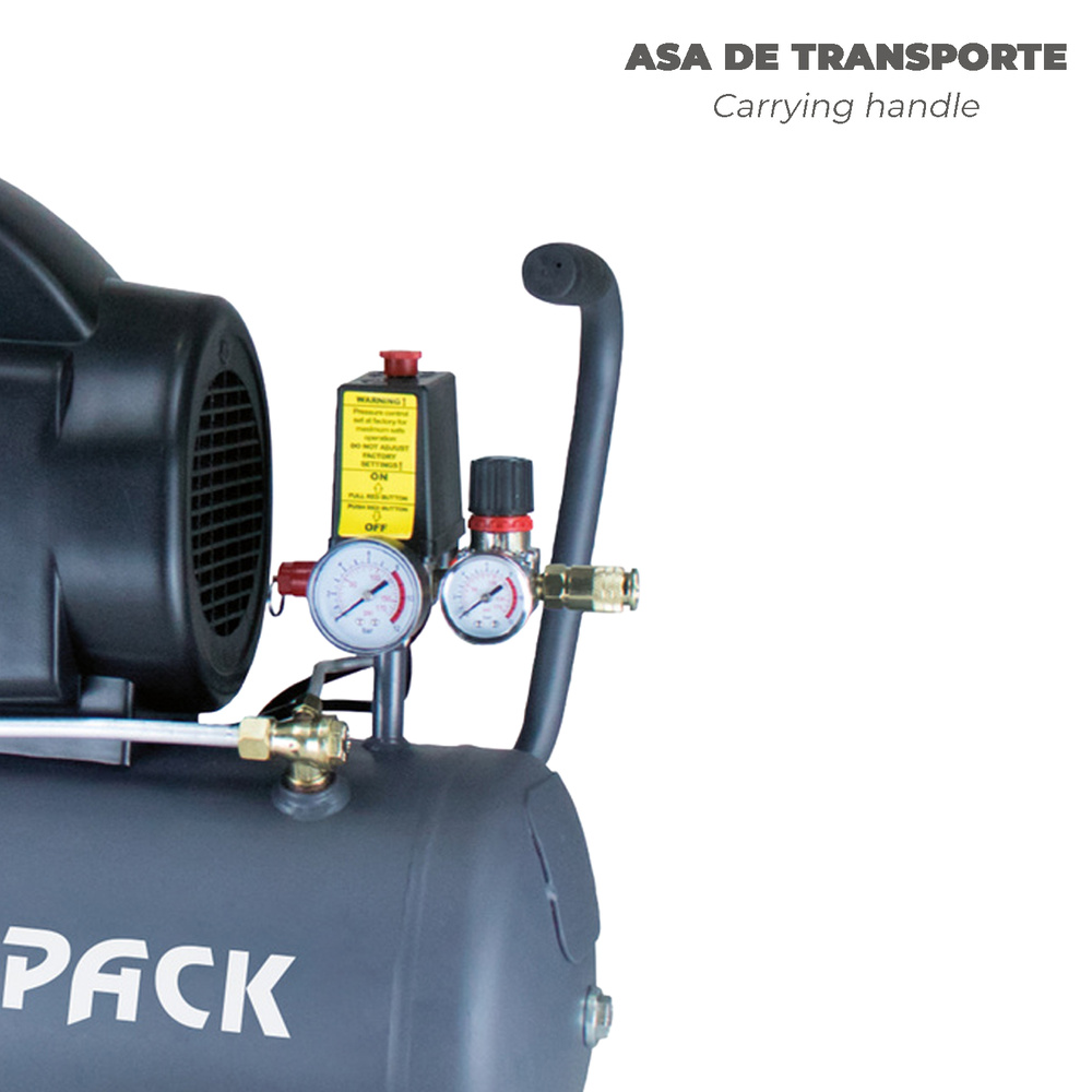 Compresor Aire 24 Litros / 8 Bares / 1,5 Kw - 2,0 HP - Imagen 3