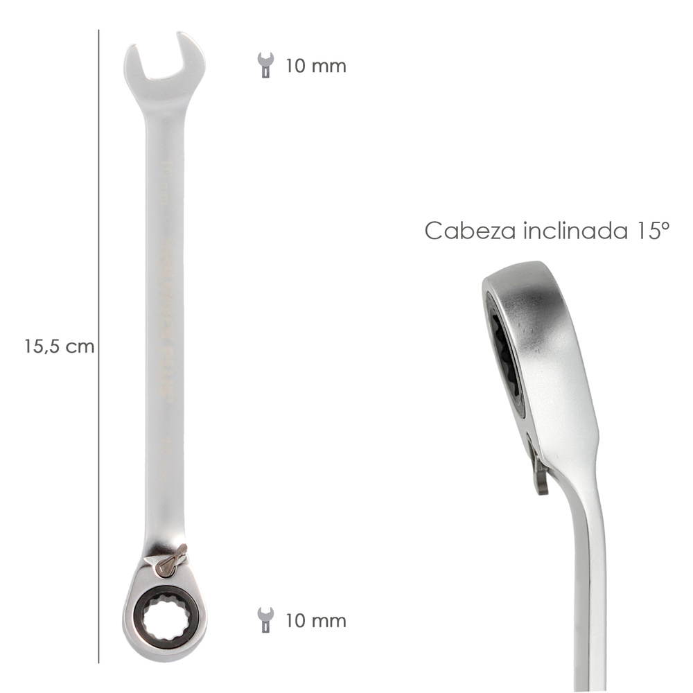 Llave Combinada Con Carraca 10 mm. DIN 3113 - Imagen 2