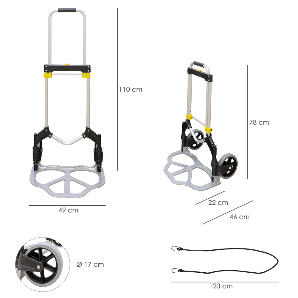 Carretilla Plegable Aluminio Portatil 80 kg. - Imagen 2