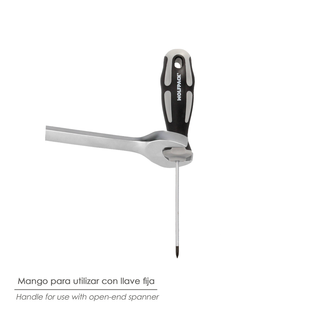 Destornillador Phillips Acero S2 Mango TPR Bimaterial. Medida PH 0 - Ø 3,0 x 75 mm. DIN5262. - Imagen 4