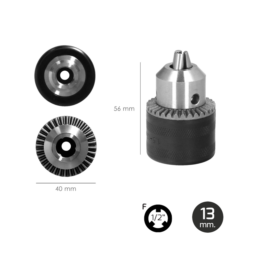 Adaptador Martillo SDS Plus A Portabrocas Ø 13 mm.mm. porta Brocas Con Llave, Adaptador Sds, Sds A Brocas - Imagen 3
