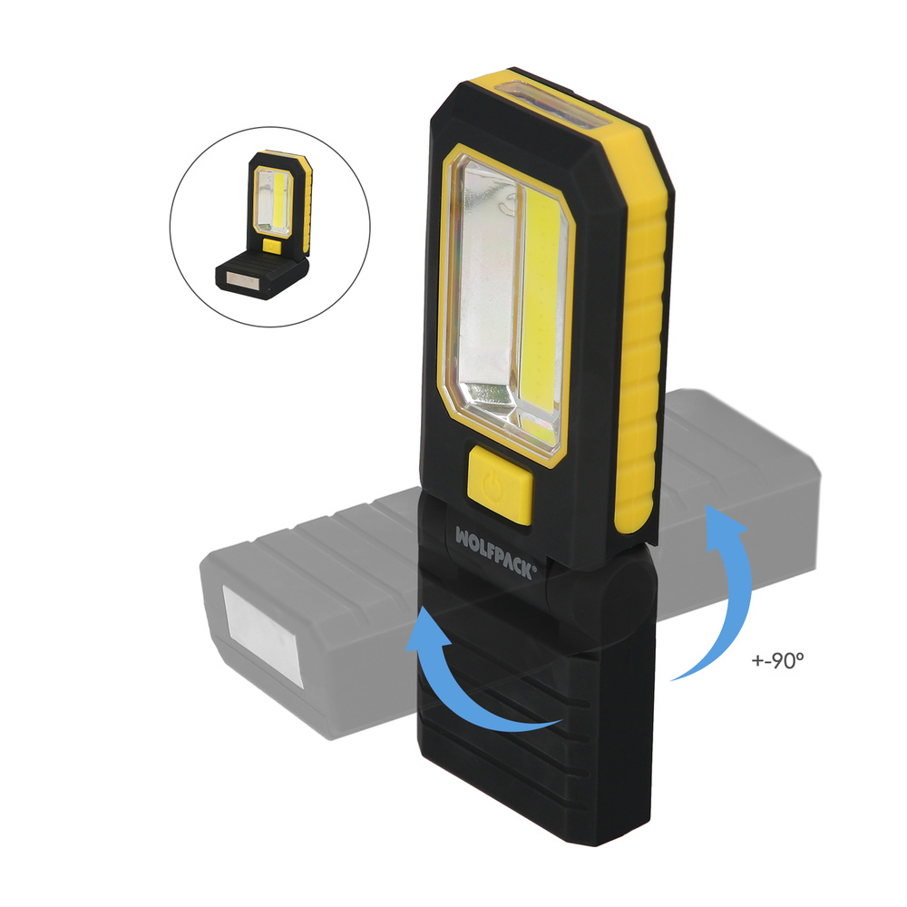Linterna LED Profesional Multifunción Compacta Plegable A Pilas (3 AAA) 210 Lumenes 2 Modos de Iluminación Con Iman y Gancho - Imagen 3