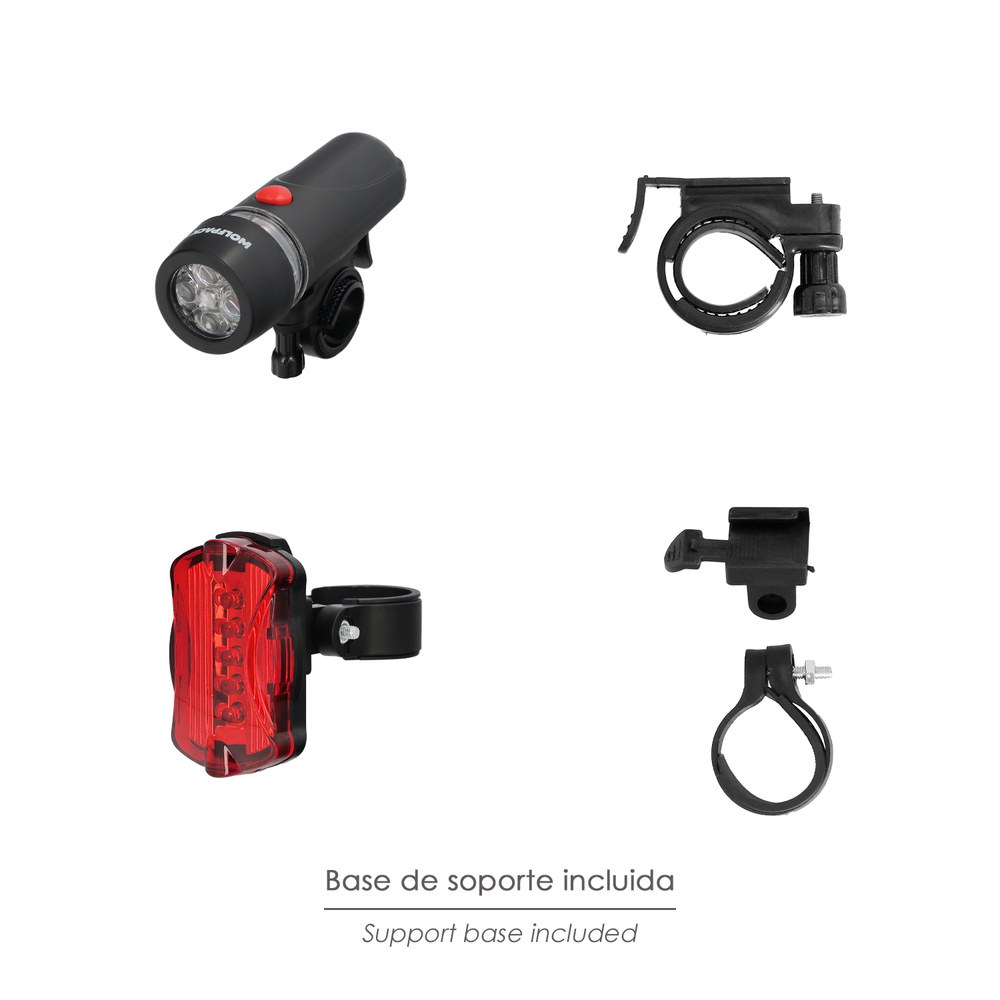 Kit Luces Led Delantera y Trasera Para Bicicleta / Patinete. Funcionamiento a Pilas. - Imagen 3