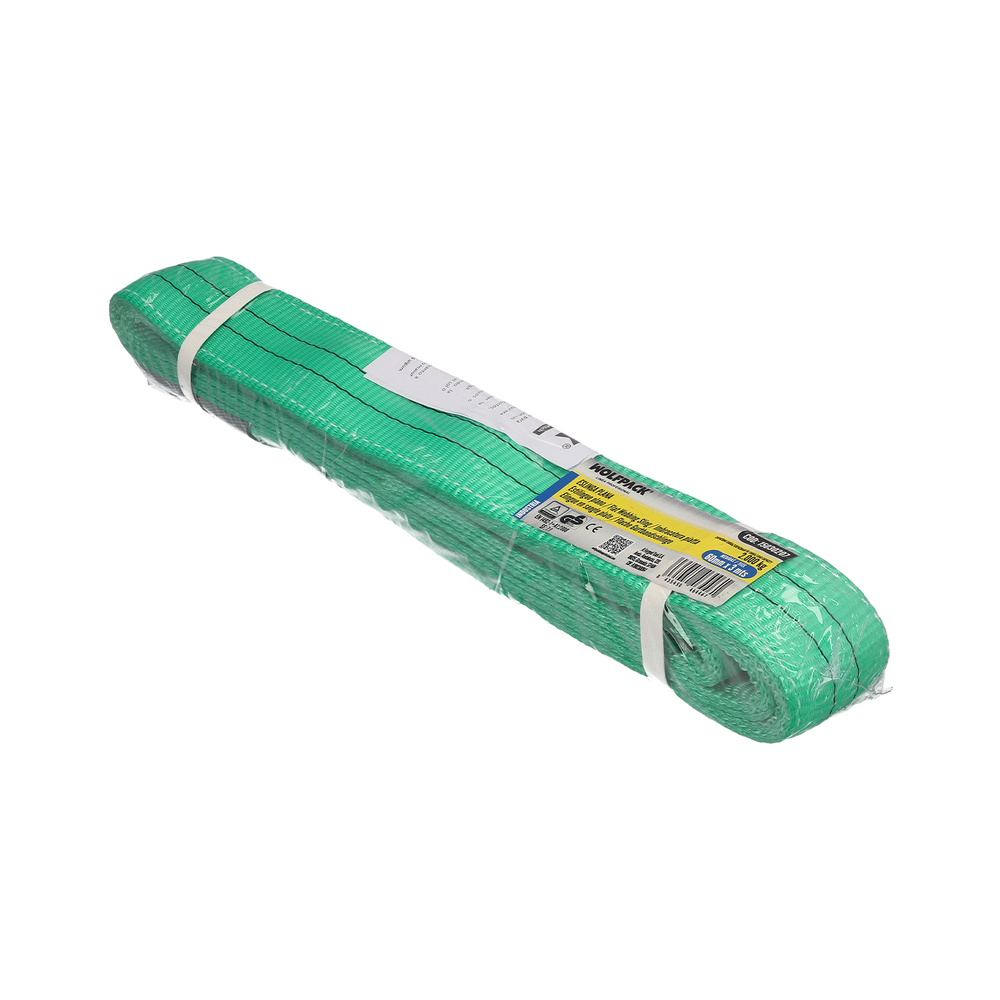 Eslinga Plana Doble Banda 2.000 Kg. Factor Seguridad 7:1, Longitud: 3 Metros Ancho 6 cm. 100% Poliester. Color Verde - Imagen 4