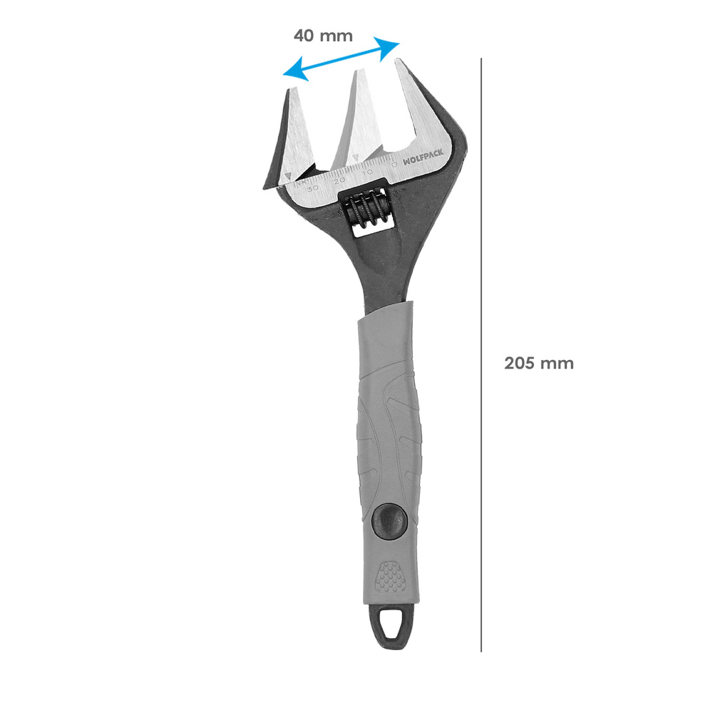 Llave Ajustable Gran Apertura Compact. Cromo Vanadio 8" Llave Inglesa, Llave De Expansion, Llave Gran Apertura - Imagen 3