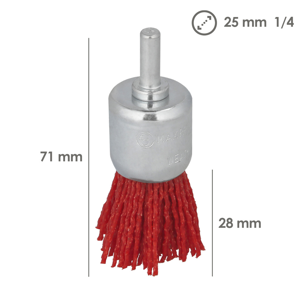 Cepillo Nylon Brocha Ø 25 mm. Cepillo De Lijado Nailon. Cepillo Para Taladro De Nailon, Cepillo De Alambre Abrasivo De Nailon - Imagen 2