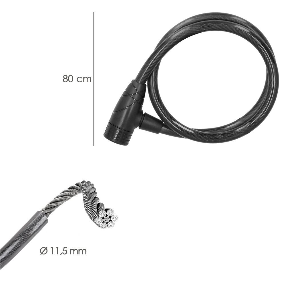 Cable Bicicleta Con Llave 12 mm. x 80 cm. - Imagen 2